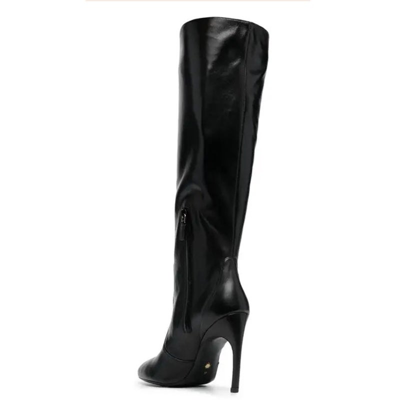 Stuart Weitzman Womens Luxecurve 100 Slouch Boots US 9B Black Leather NWOB