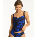SEA LEVEL SWIM Tradewind Twist Front Tankini Top Size 14 Blue Black