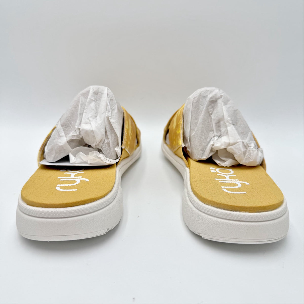 Ryka Womens Malin Slide Sandals Size 9 M EU 39 Yellow Print Comfort NIB
