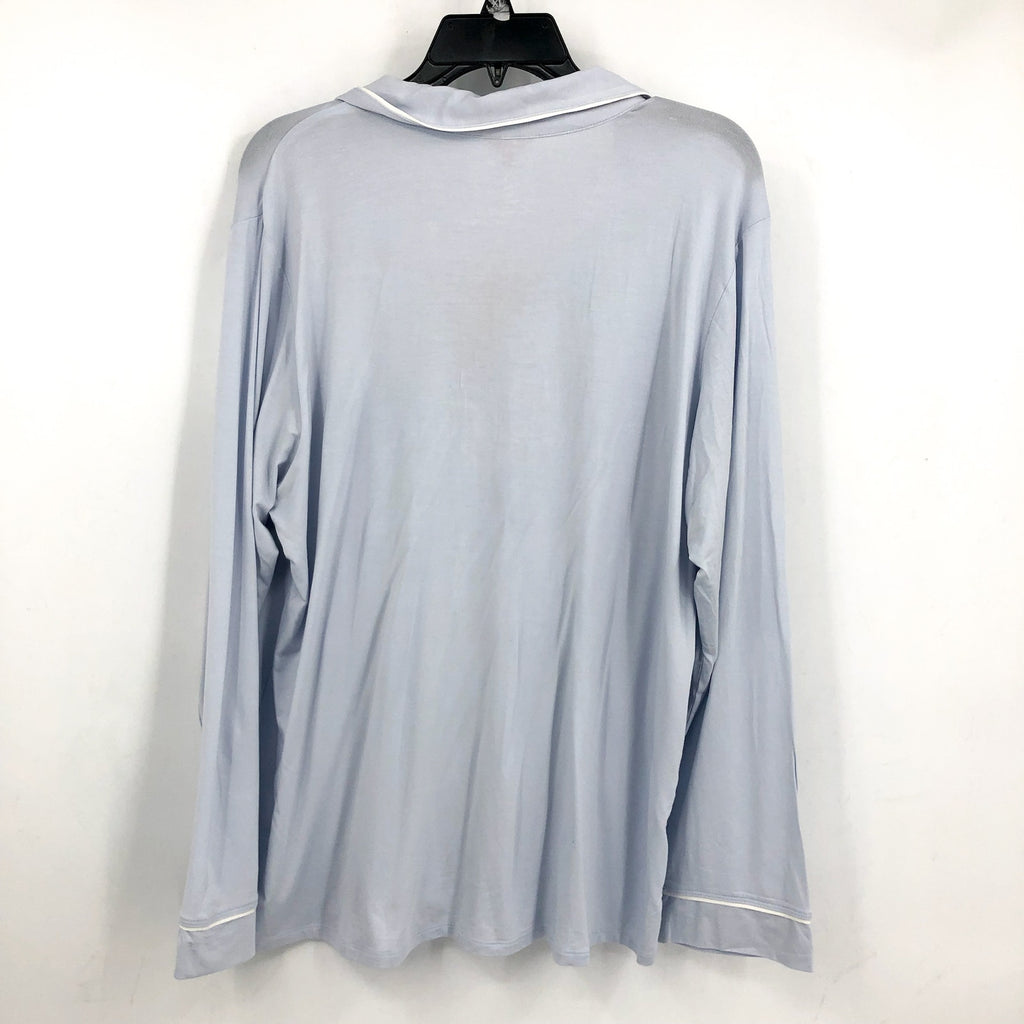 EBERJEY Women's Gisele Long Pajama Set Large Ice Blue Ivory TENCEL Modal NWT