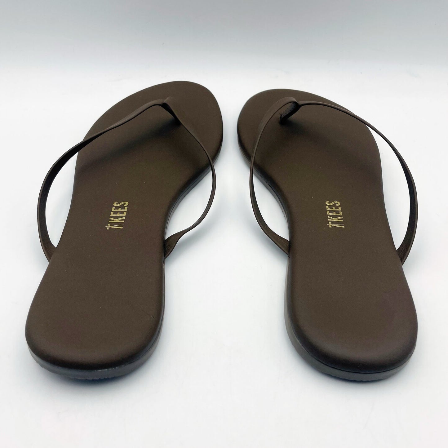 TKEES Womens Lily Square Toe Flip Flop Sandals US 5 B EU 36 Brown Leather NWOB