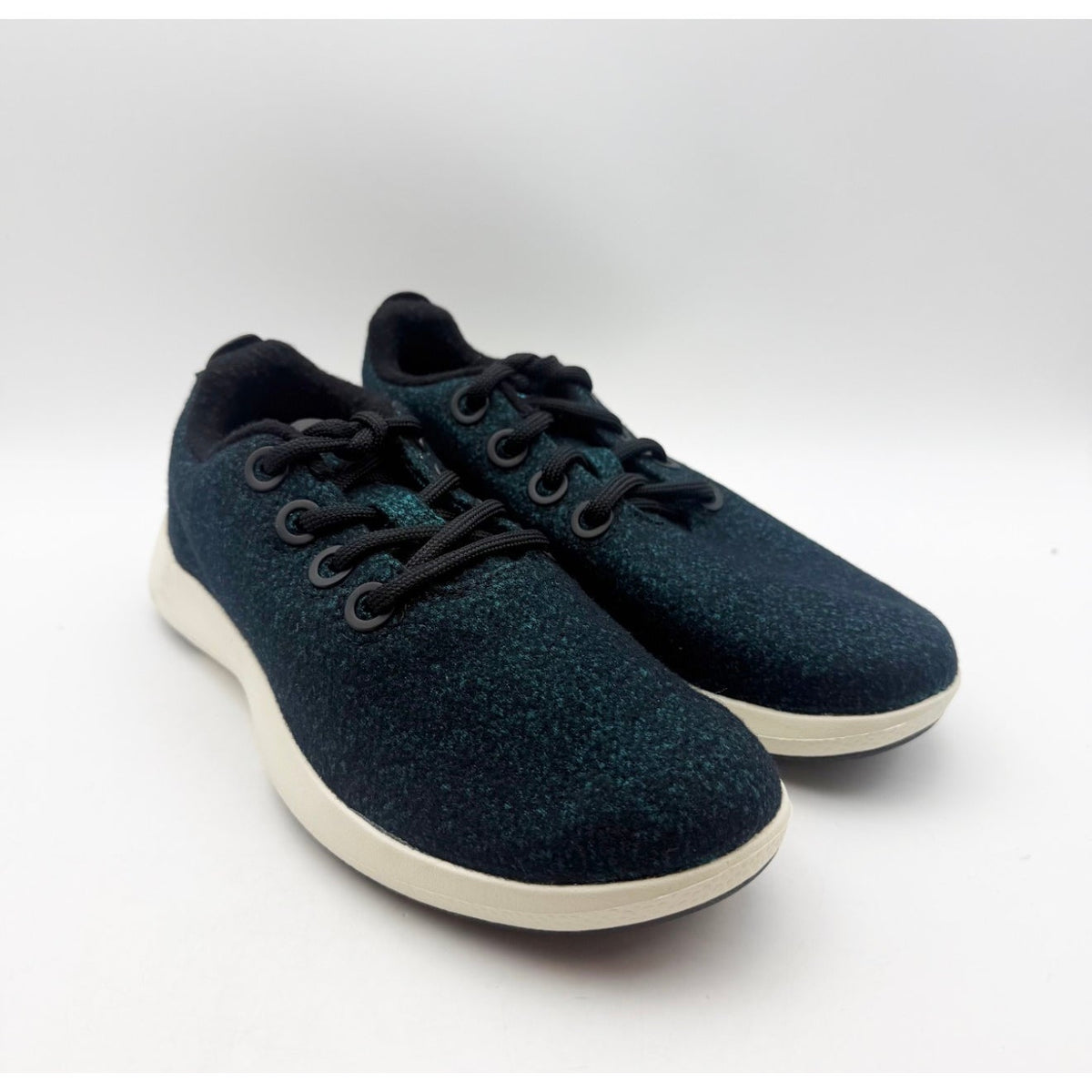 ALLBIRDS Womens Wool Runner Mizzle Shoes Size 7 Black Teal Water Repellent NWOB