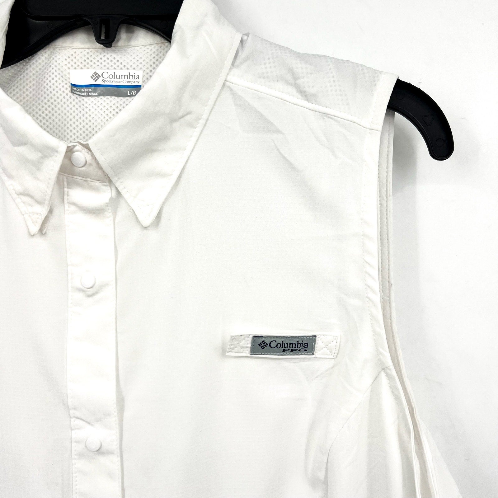 COLUMBIA Women's PFG Tamiami Shirt Large White Sleeveless Omni Shade NWT