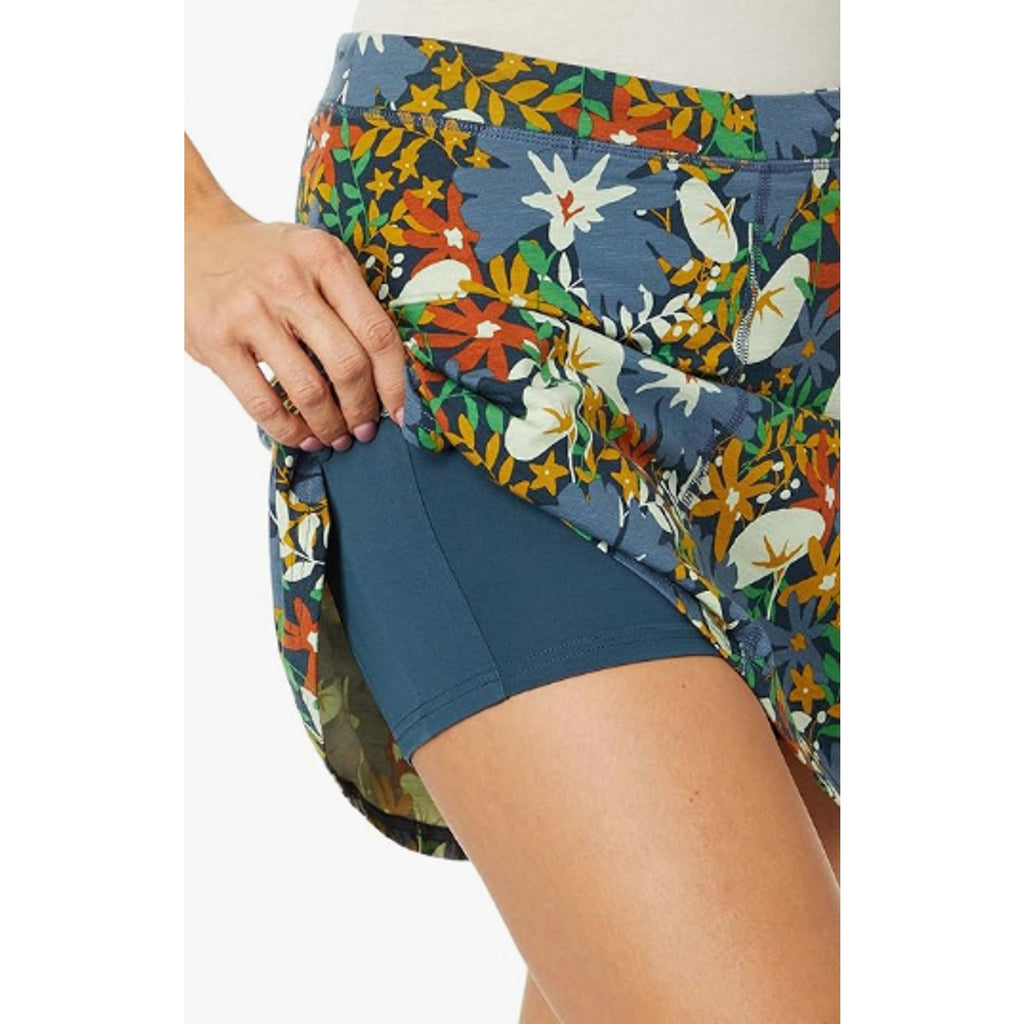Toad & Co Womens Seleena Skort Medium Midnight Blue Floral Built in Short NWT