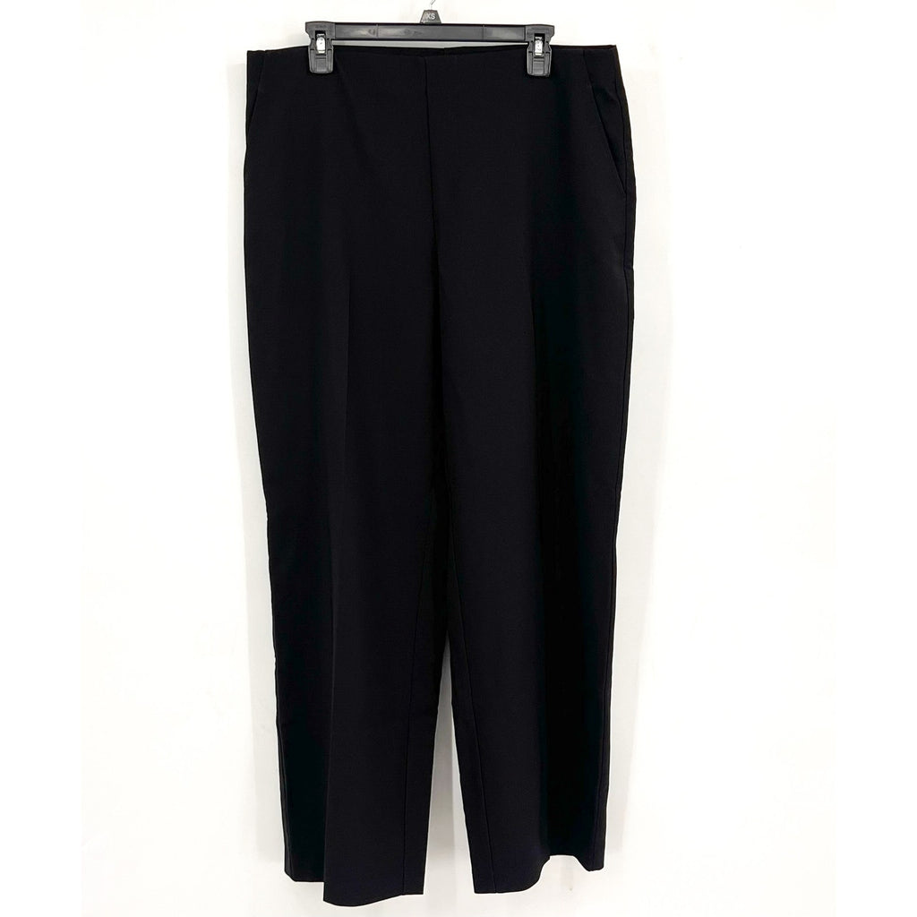 NIC + ZOE Women's Lenox Wide Leg Dress Pants Large US 12-14 Black Stretch NWT