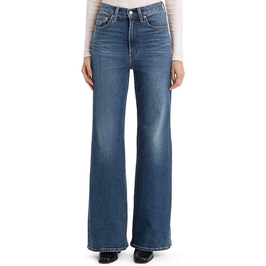 LEVI'S Womens Ribcage Bell Jeans 32x32 US 14 Blue New York Moment A75030002 NWT