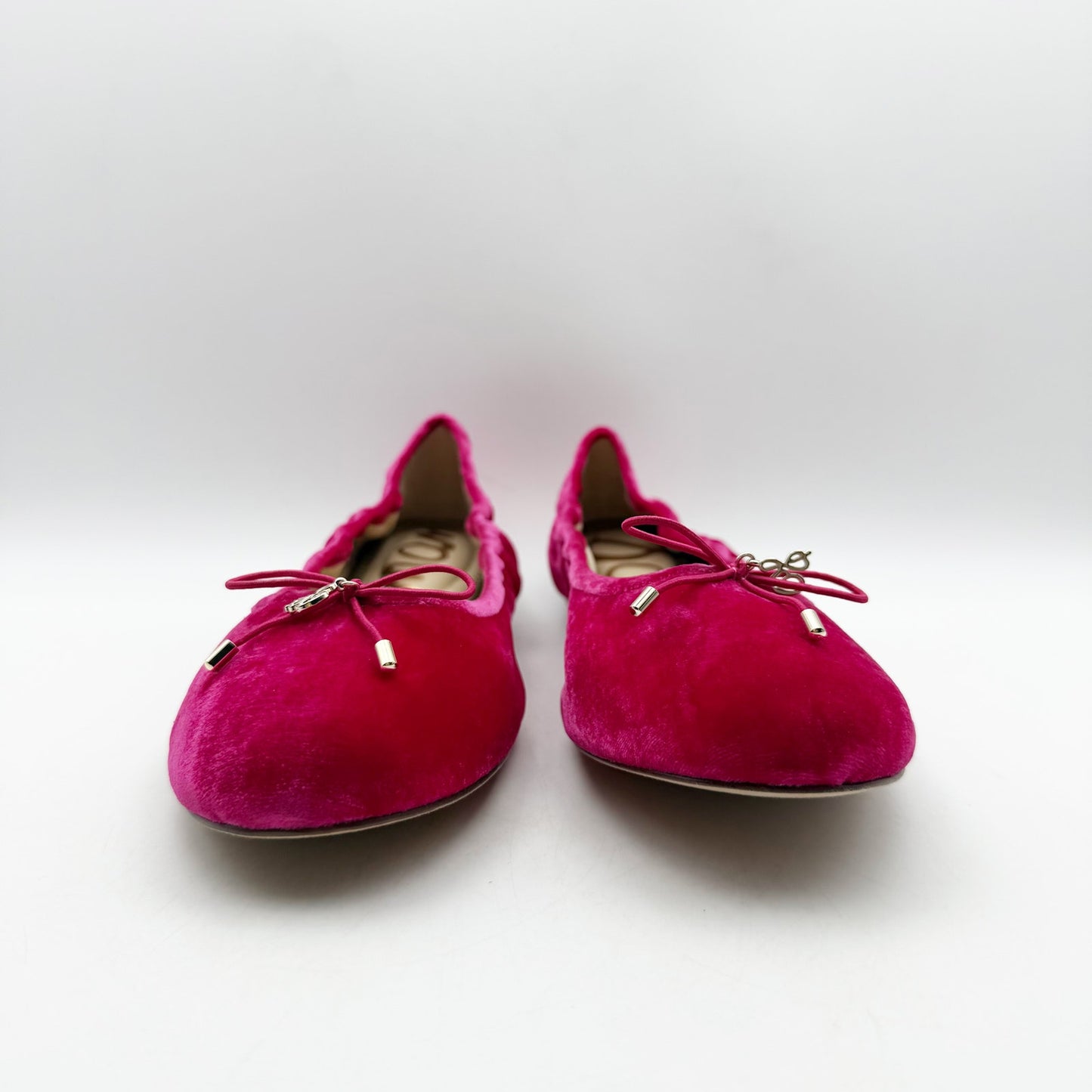 SAM EDELMAN Womens Felicia Ballet Flats US 11 EU 42 Pink Velvet Round Toe NIB