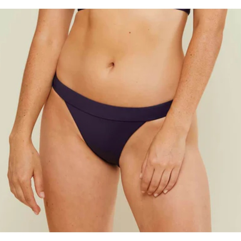 ANDIE SWIM Banded Cheeky Bikini Bottom XL US 16 Navy Blue NWT