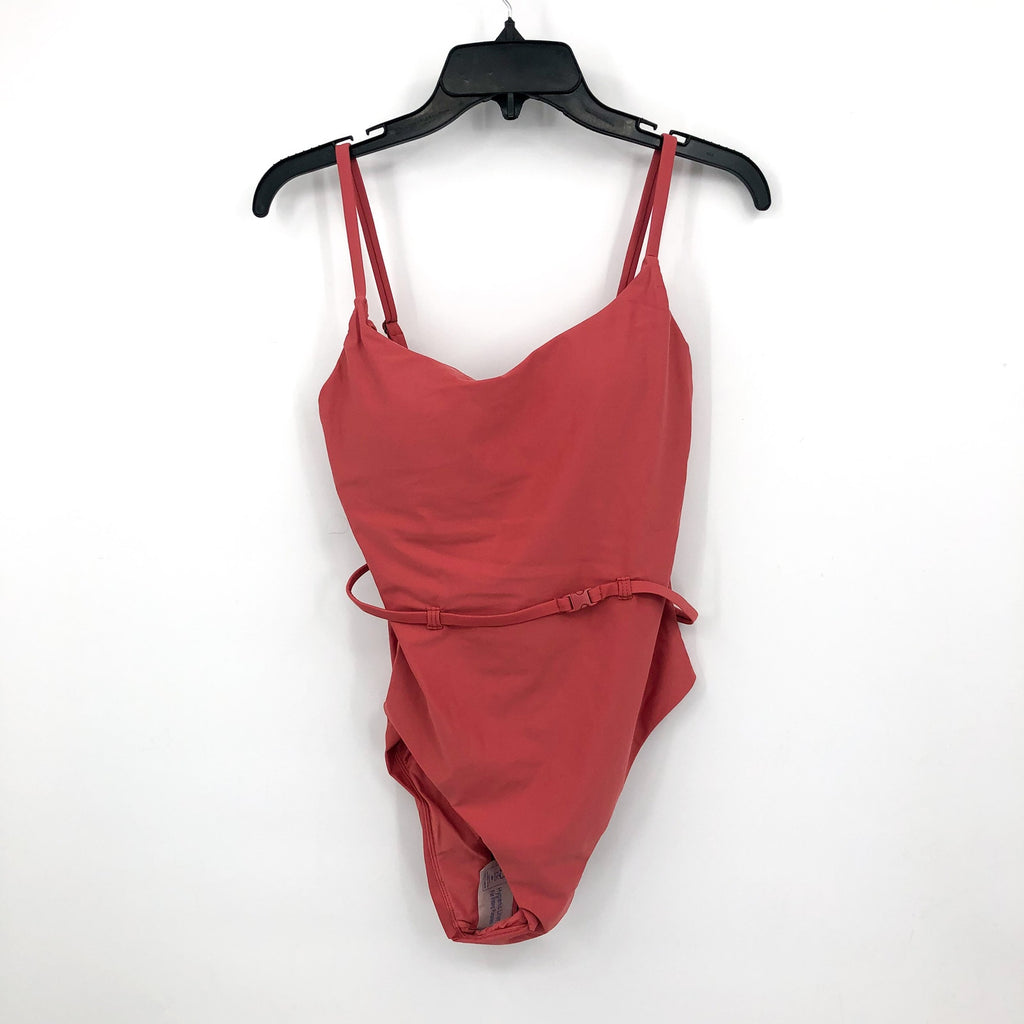 ANDIE SWIM Riviera One Piece Swimsuit Medium 8-10 Punch Pink Belted Scoop NWT