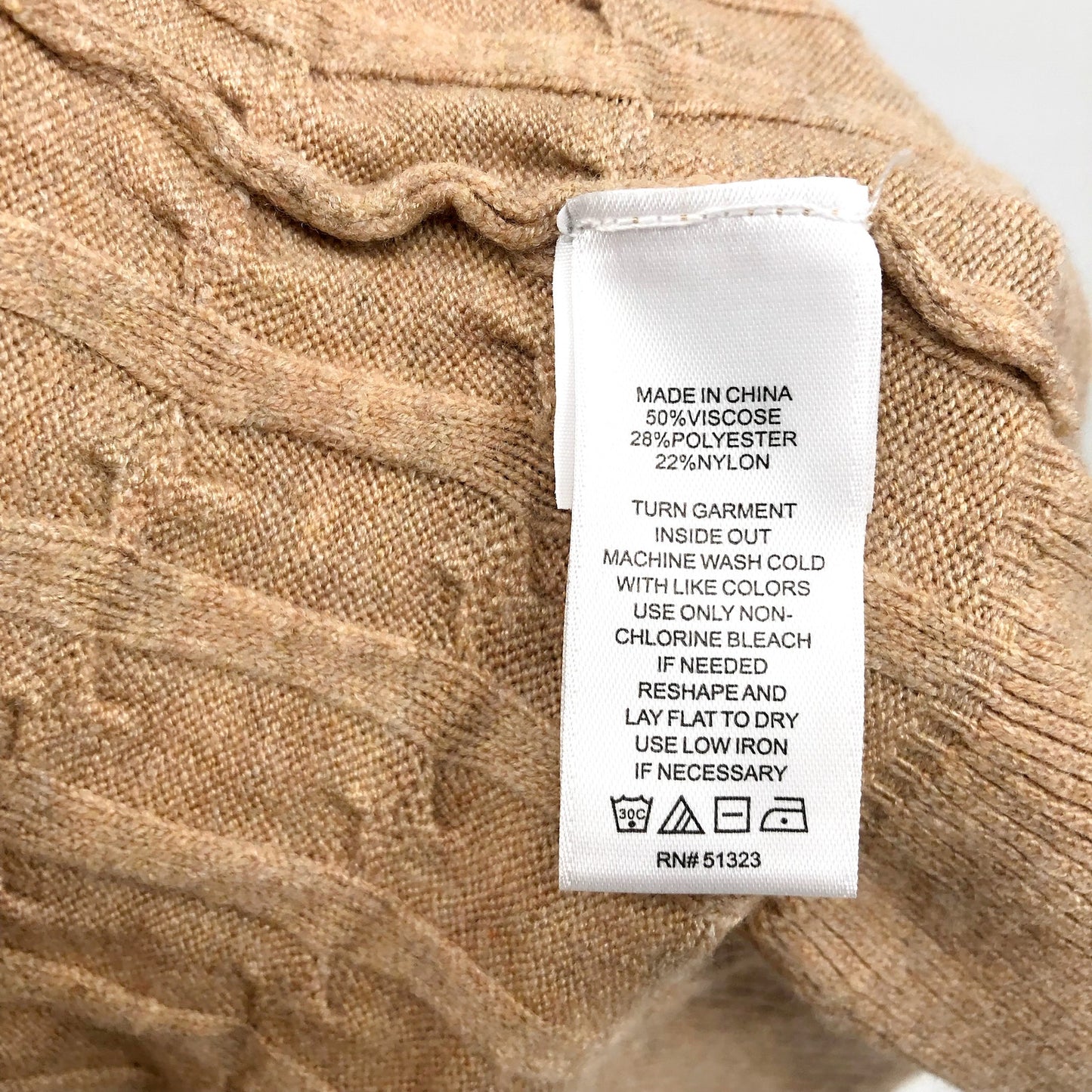 CECE Women's Cable Stitch Sweater Dress Medium Tan Mock Neck Long Sleeve NWT