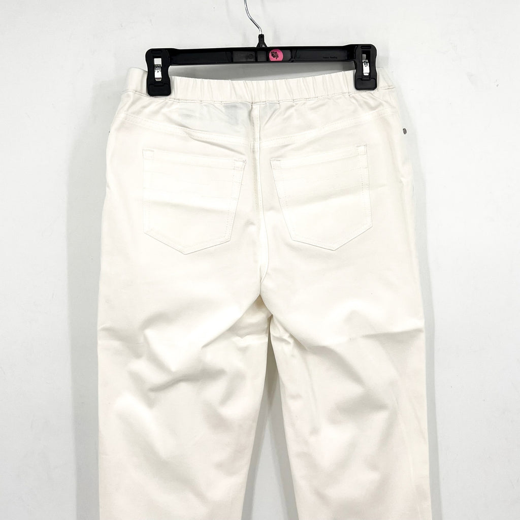 H BY HALSTON Womens Ultra Knit Pull-On Ankle Pants Size 2 White Slim Leg NWOT