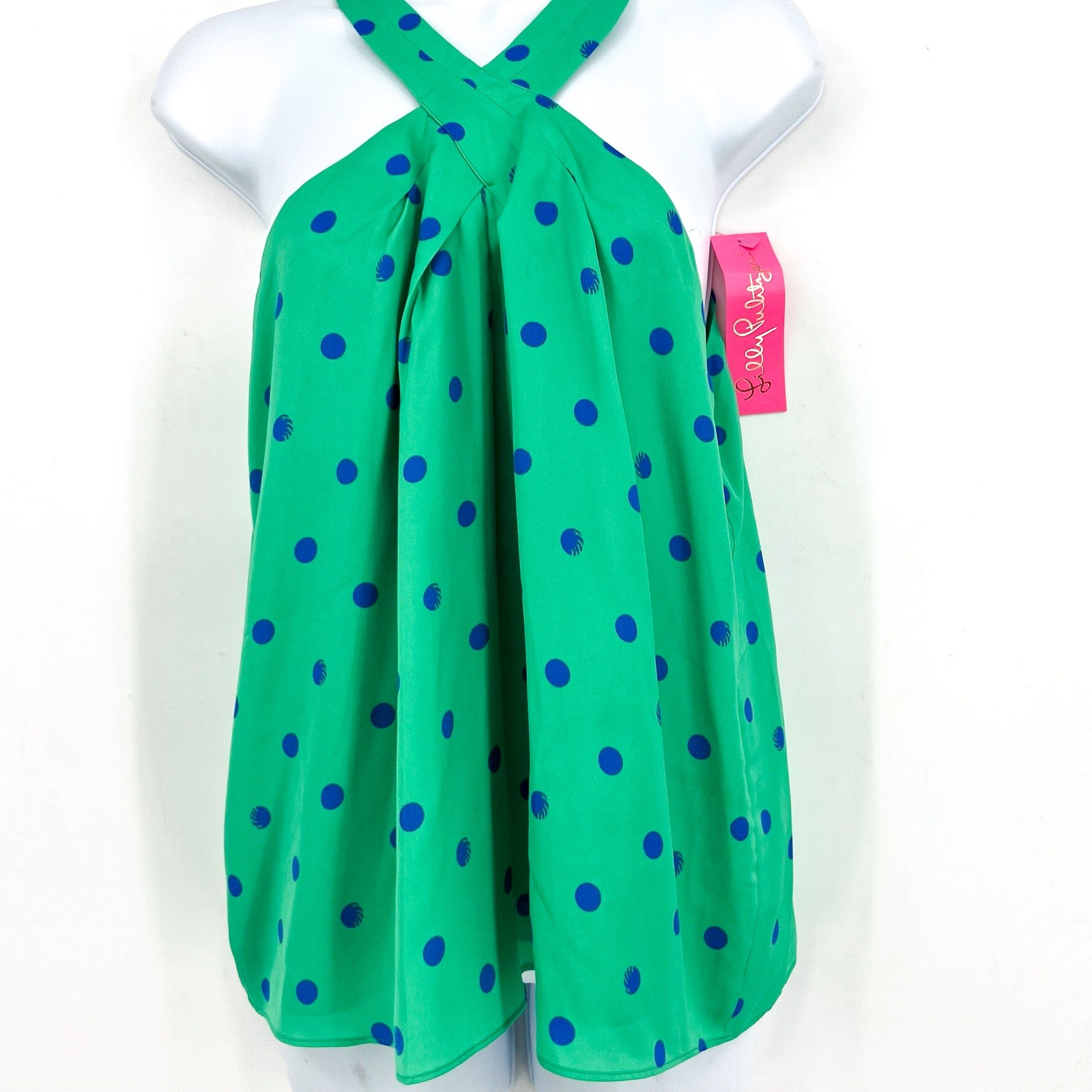 LILLY PULITZER Womens Rori Halter Top Small Botanical Green Hotter Spot NWT