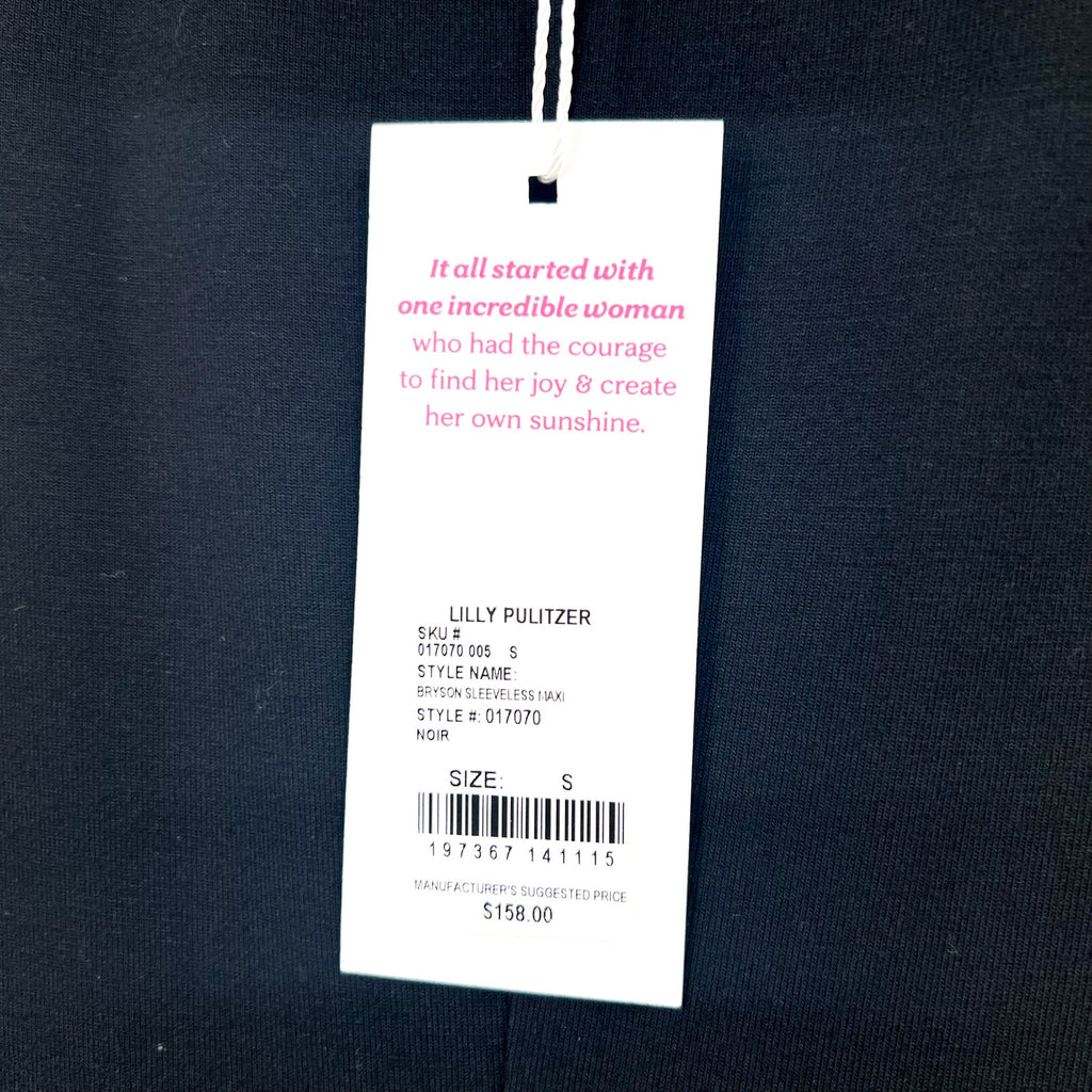 LILLY PULITZER Womens Bryson Sleeveless Maxi Dress Small Black Tie Waist NWT