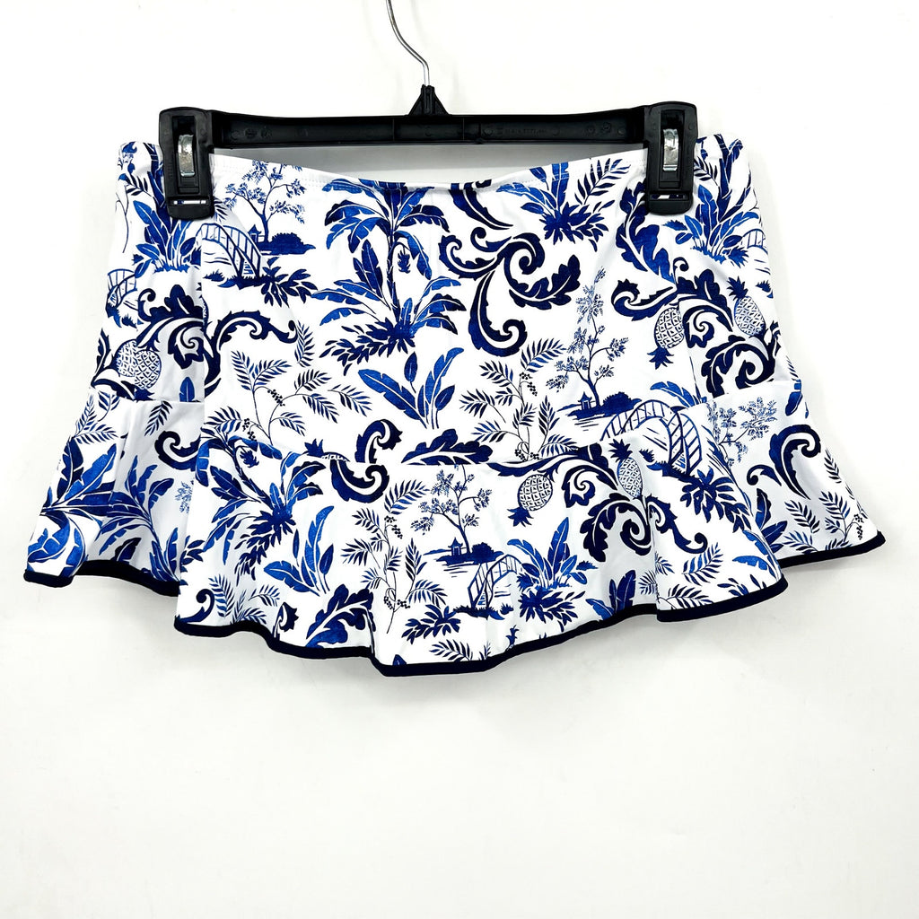 TOMMY BAHAMA Terazzo Tile Swim Skirt XS Blue White Print Mountain Bluebell NWT