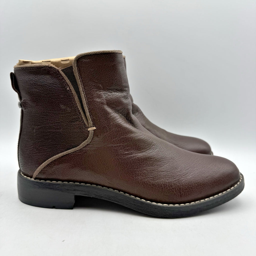 Franco Sarto Womens Marcus Ankle Boots Size 5.5 M Brown Leather Booties NIB