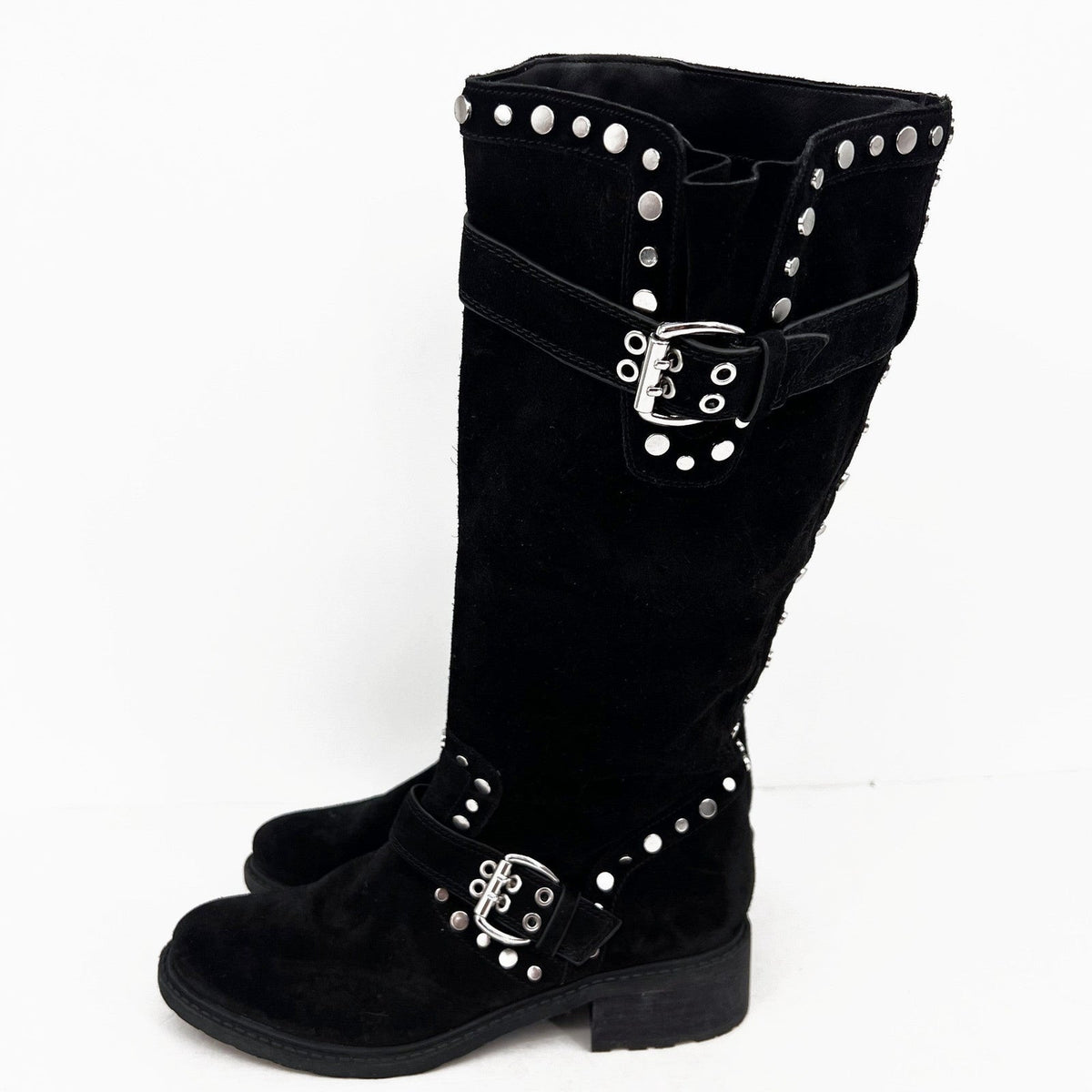 Sam Edelman Womens Deryn Studded Knee High Boots Size 10.5 EU 40.5 Black NWOB