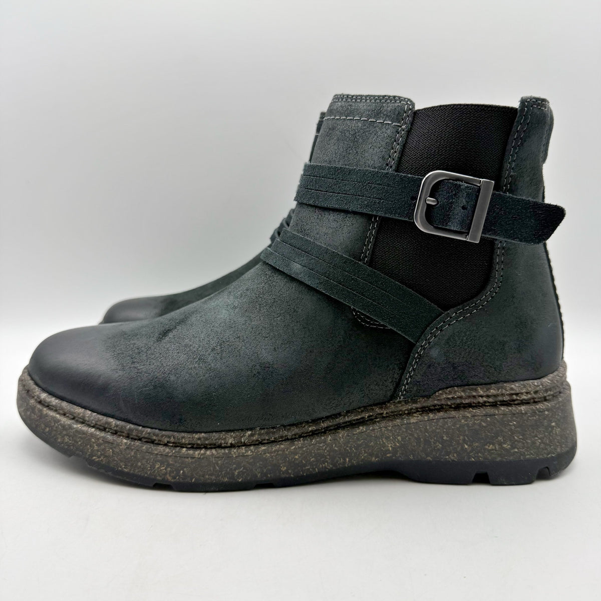 Clarks Womens Noralyn Ankle Boots US 8.5 Wide EU 39.5 Black Suede NIB