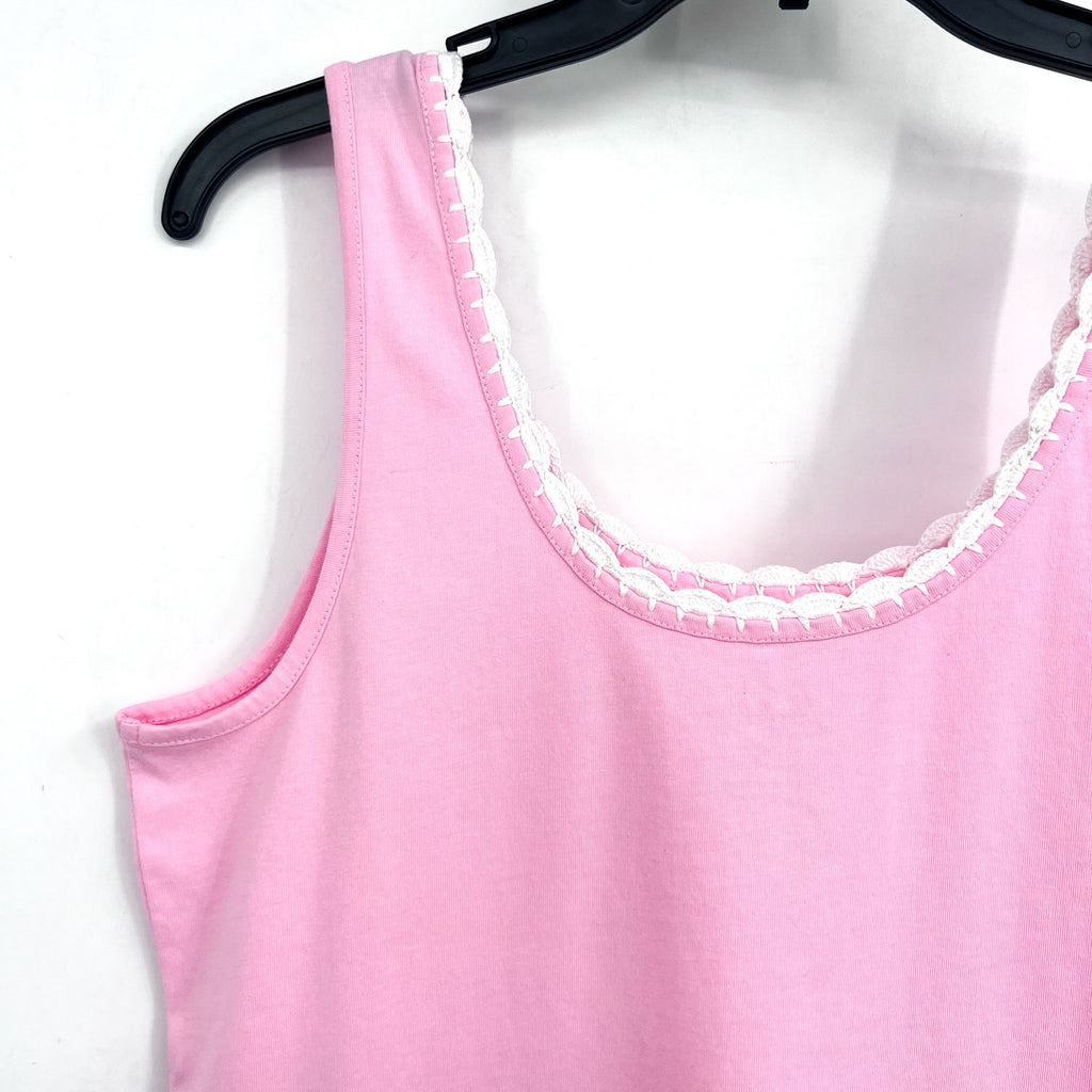 LILLY PULITZER Gabbie Knit Tank Top Small Conch Shell Pink Crochet Trimmed NWT