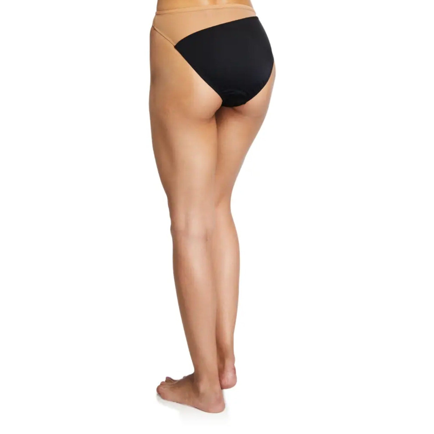 NORMA KAMALI Women's Snake Mesh Bikini Bottoms Medium Black Nude Mesh NWT