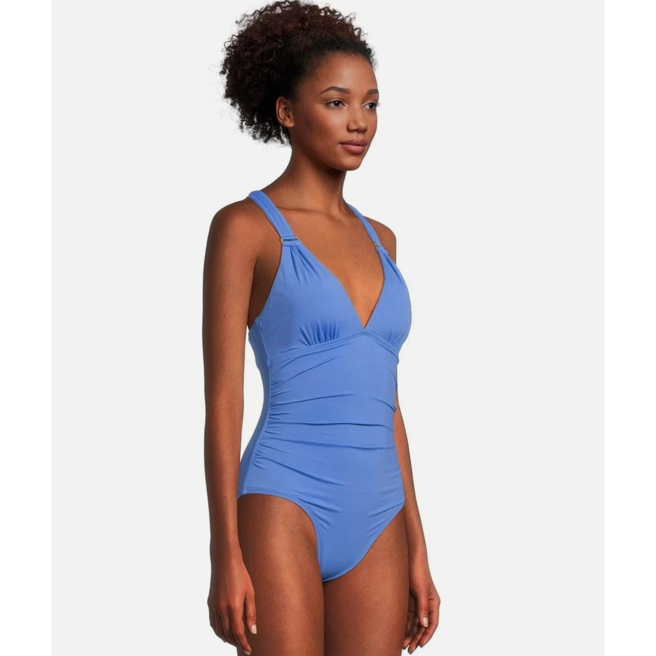 TOMMY BAHAMA Novelty Pearl One-Piece Swimsuit 10 Cornflower Blue Lace-Back NWOT