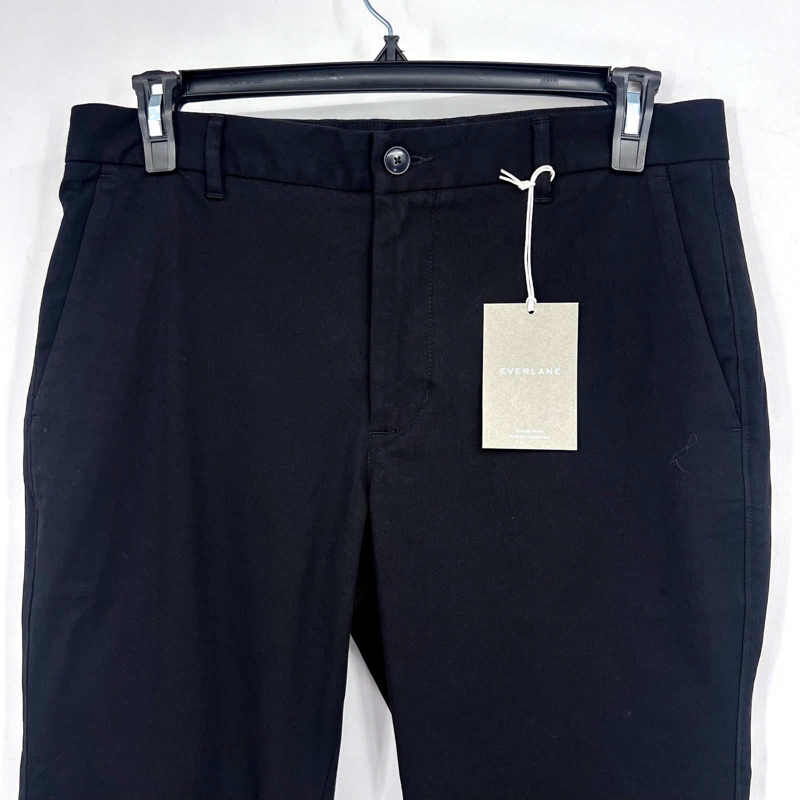 EVERLANE Men's Uniform Performance Chino Pants 34x28 Black Slim Fit NWT