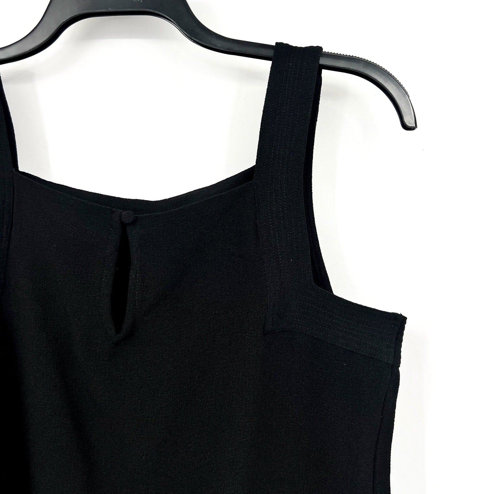 CECE Women's Square-Neck Tank Top Medium Rich Black Sleeveless NWT