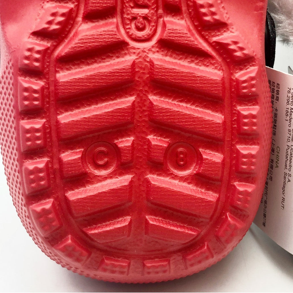 Crocs Little Kids Santa Classic Clogs Size C 8 Festive Red White Black NWT