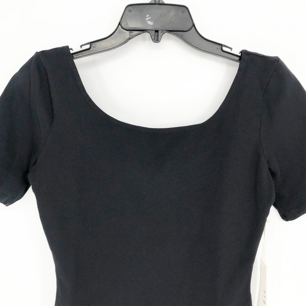 LACAUSA ANTHROPOLOGIE Womens Dawn Bodysuit Large Black Tar Short Sleeve NWT