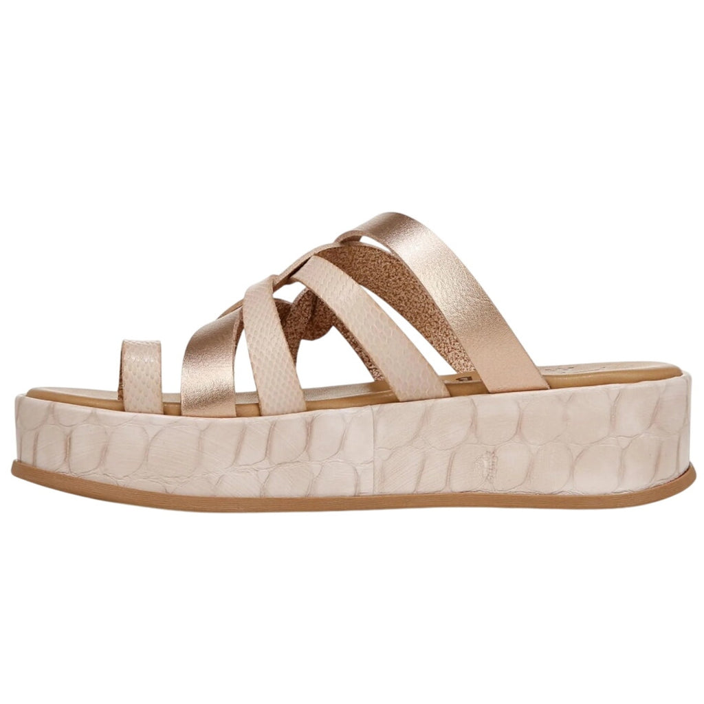 Blowfish Womens Mando Platform Sandals US 8.5 M EU 39 Powder Gold Metallic NIB