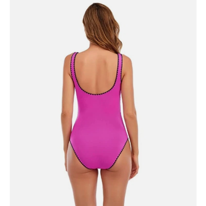 LUCKY BRAND Woman's Spring Shell Stitch One-Piece Swimsuit Medium Pink NWT