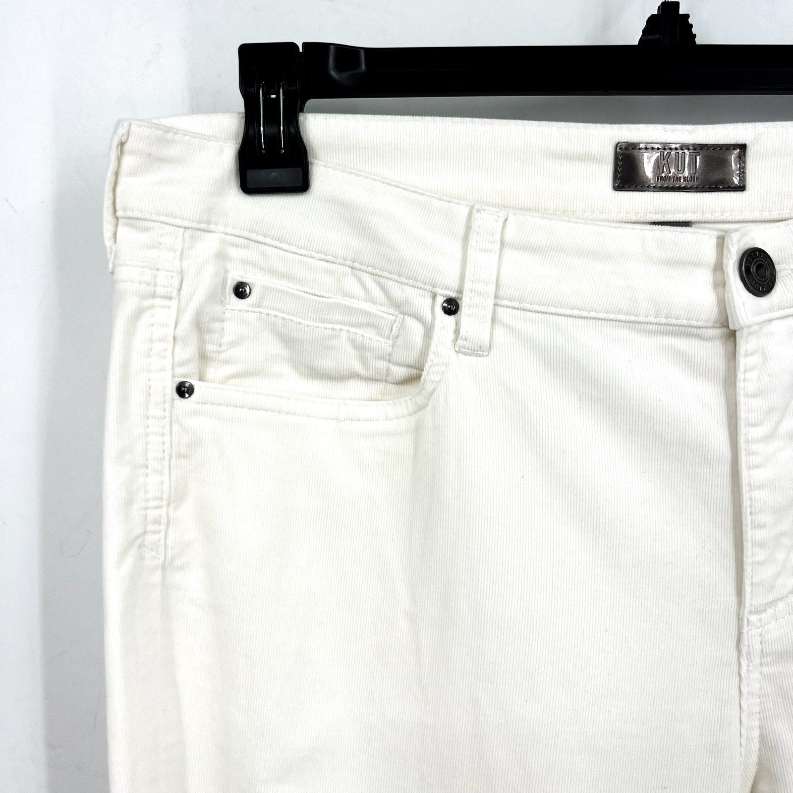 KUT FROM THE KLOTH Womens Karen Baby Bootcut Jeans Size 16 White Pearl Denim NWT