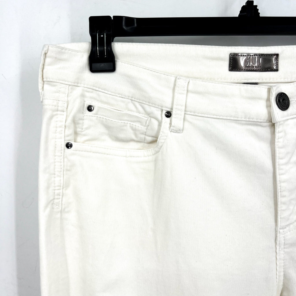 KUT FROM THE KLOTH Womens Karen Baby Bootcut Jeans Size 16 White Pearl Denim NWT
