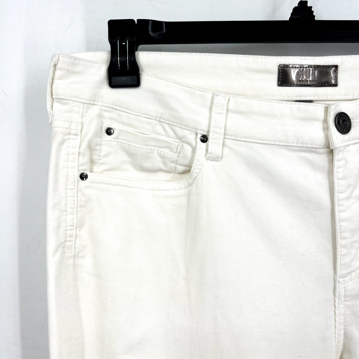 KUT FROM THE KLOTH Womens Karen Baby Bootcut Jeans Size 16 White Pearl Denim NWT