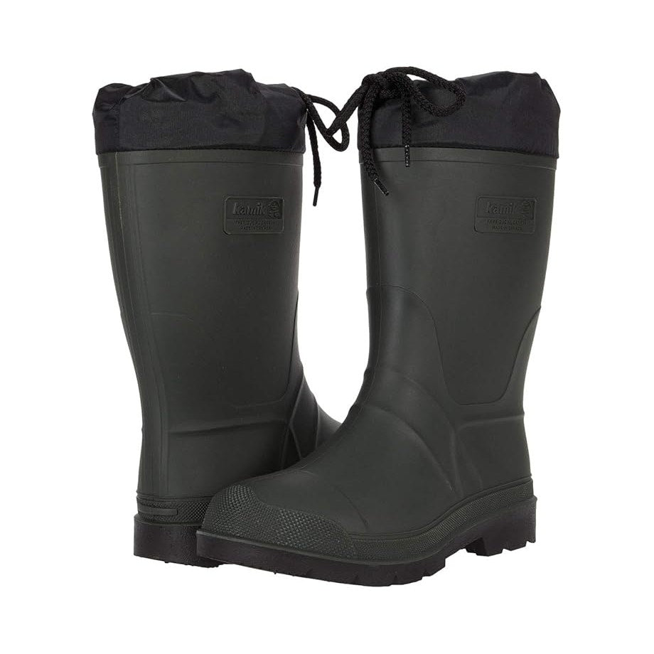 Kamik Mens Forester Winter Rainboots US 13 D Black Khaki Waterproof NWOB