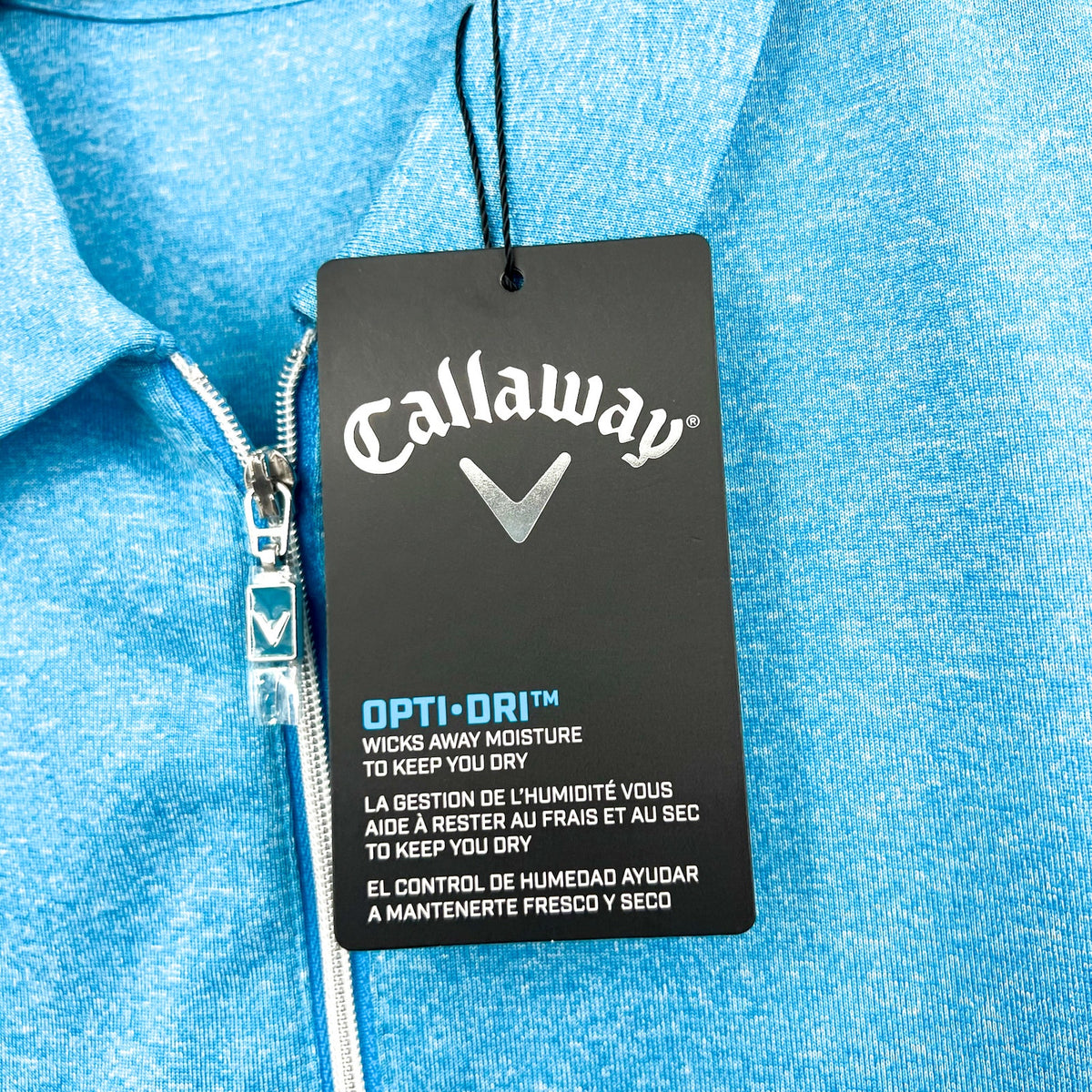 CALLAWAY Womens Polo Shirt Small Vivid Blue Heather 1/4 Zip Sleeveless NWT