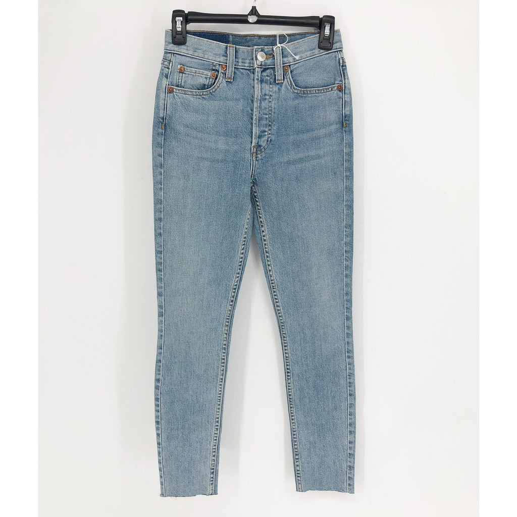 RE/DONE Originals Womens High Rise Ankle Crop Jeans SIZE 25 Super Light Blue NWT