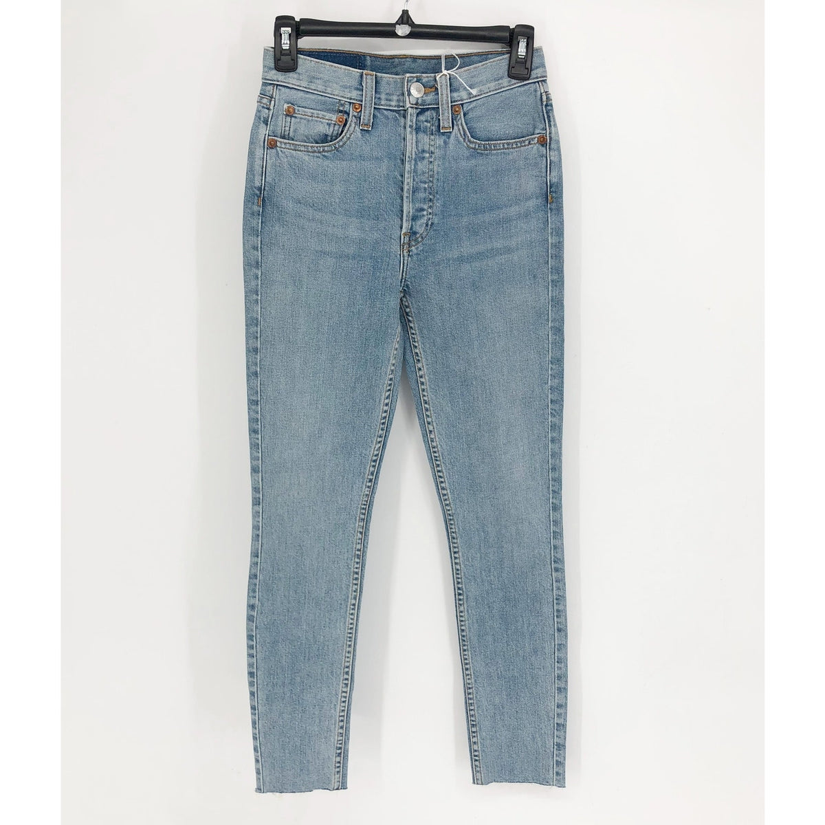 RE/DONE Originals Womens High Rise Ankle Crop Jeans SIZE 25 Super Light Blue NWT