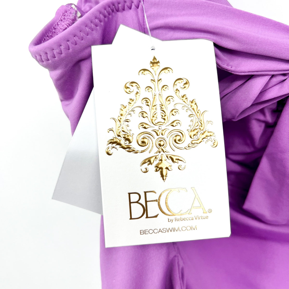 BECCA Women's Color Code V-Wire One Piece Swimsuit Small Malva Purple NWT
