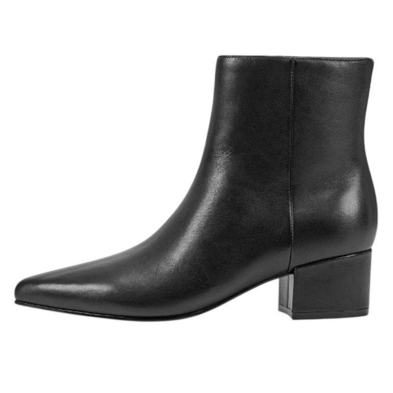 Marc Fisher LTD Womens Leonna Ankle Boots Size 8.5 M Black Leather Heels NWOB