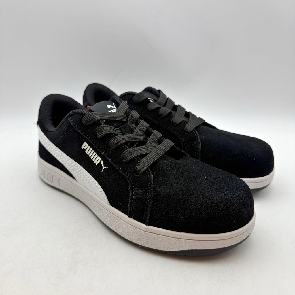 PUMA Womens Iconic Work Sneakers Size 6 Black White SR ASTM EH Composite Toe NIB