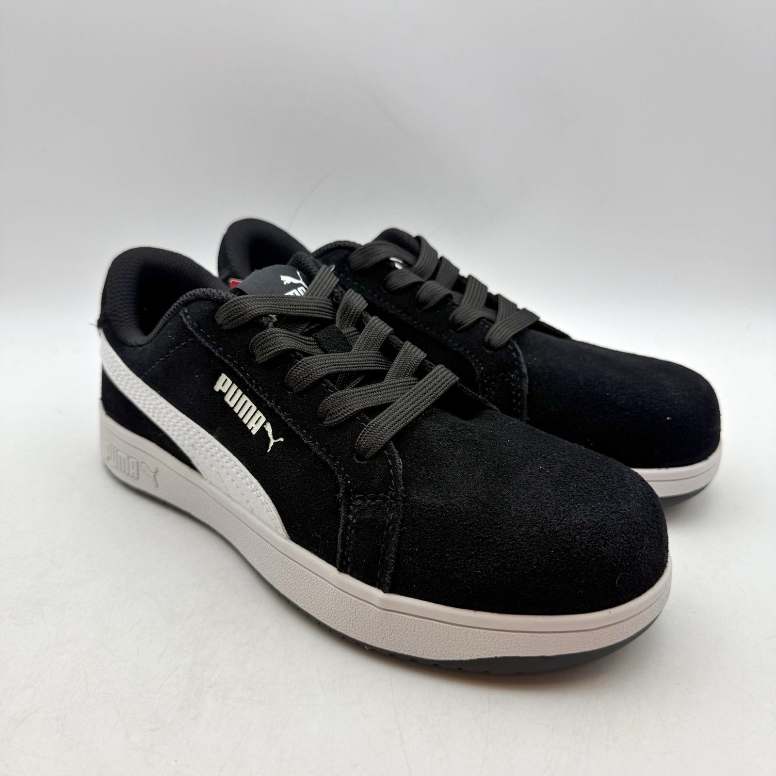PUMA Womens Iconic Work Sneakers Size 6 Black White SR ASTM EH Composite Toe NIB