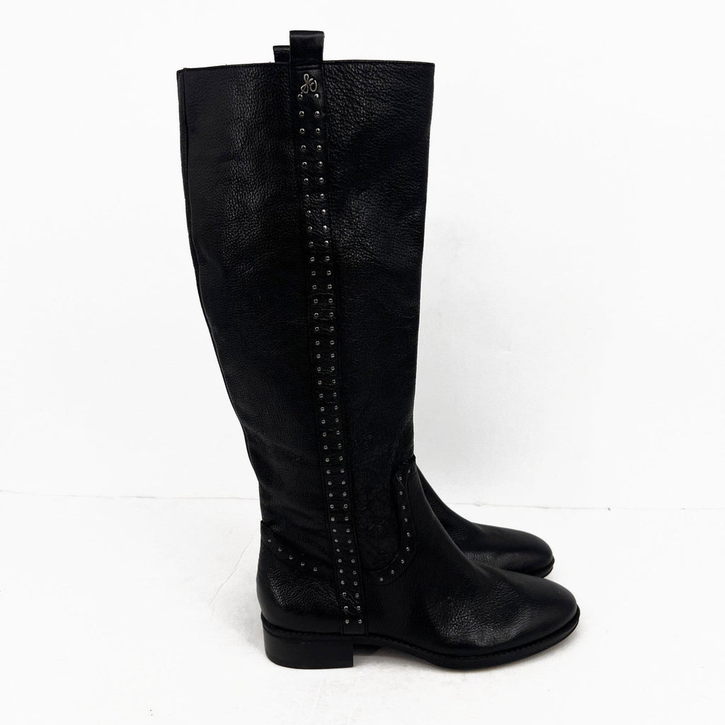Sam Edelman Womens Prina Knee High Riding Boots Size 8 EU 38 Black Leather NWOB