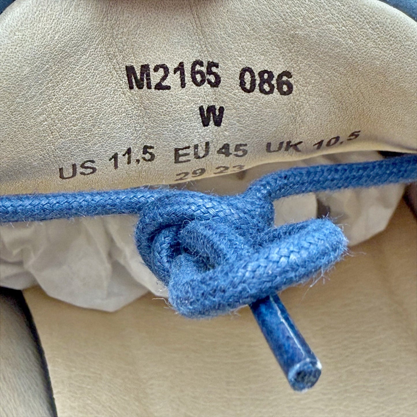 Samuel Hubbard Rafael Lace Up Sneakers US 11.5 Wide EU 45 Blue Navy Nubuck NWOB