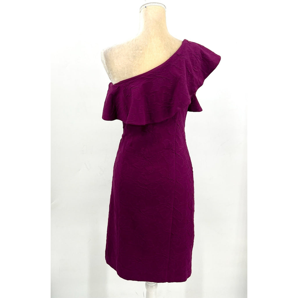 LILLY PULITZER Bordeaux One Shoulder Dress Size 6 Purple Cherry Jacquard NWT