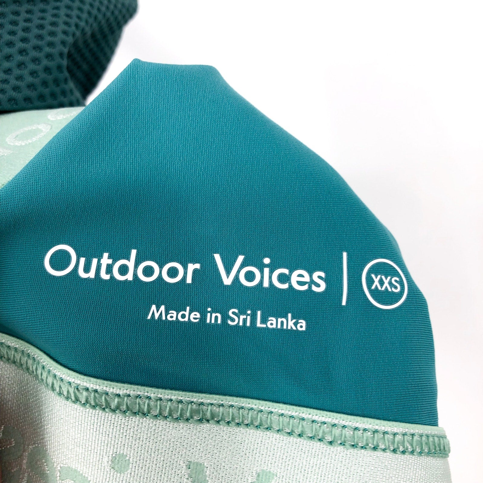 OUTDOOR VOICES Women's Doing Things Bra XXS Blue Green Racerback NWT