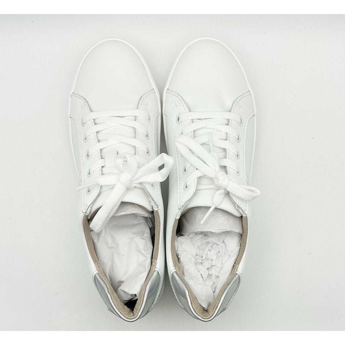 Naturalizer Women's Morrison Casual Sneakers Size 9 M White Silver Leather NIB