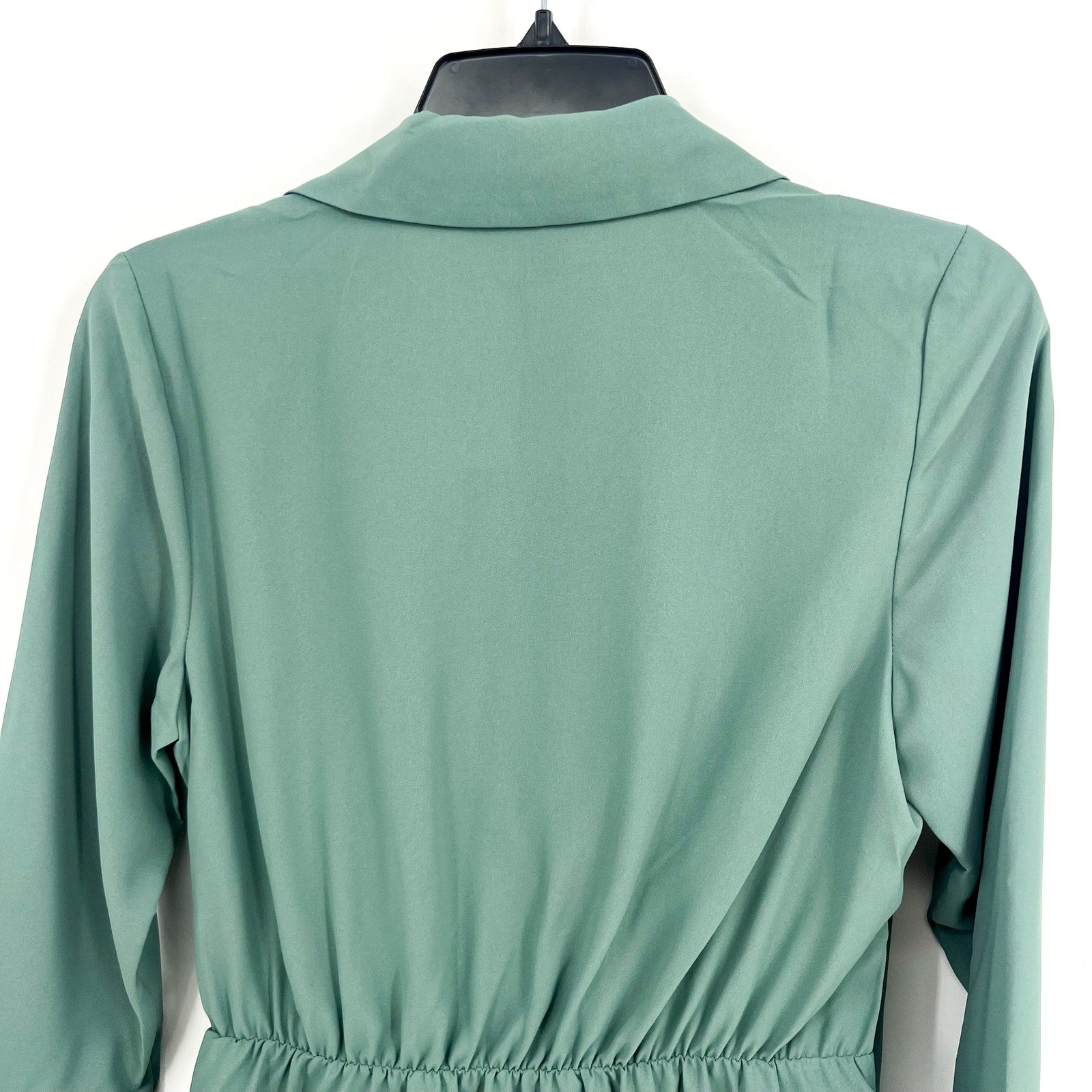 MONTGOMERY POST Womens Wrap Sleeve Blouse Small Green Three Quarter NWT