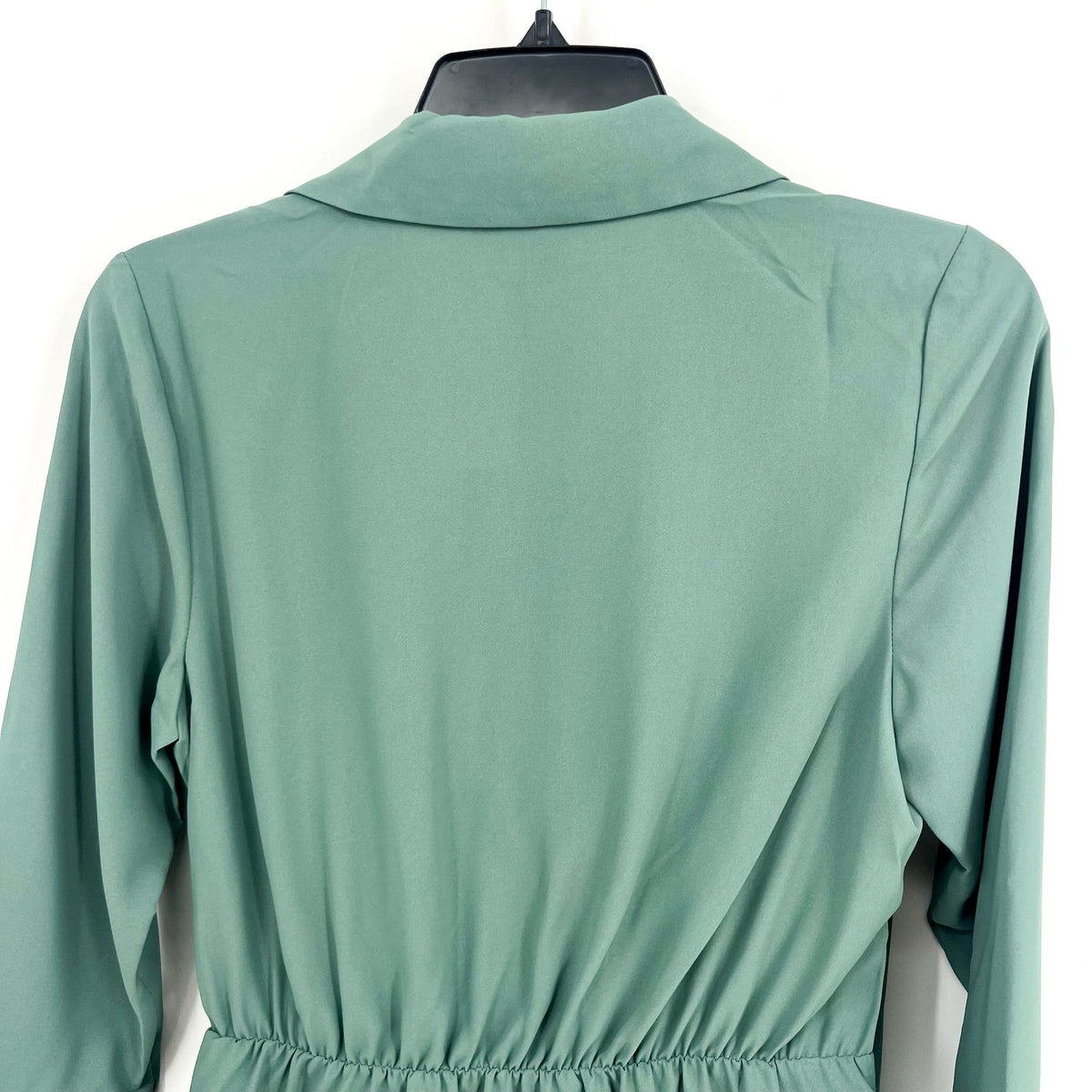MONTGOMERY POST Womens Wrap Sleeve Blouse Small Green Three Quarter NWT