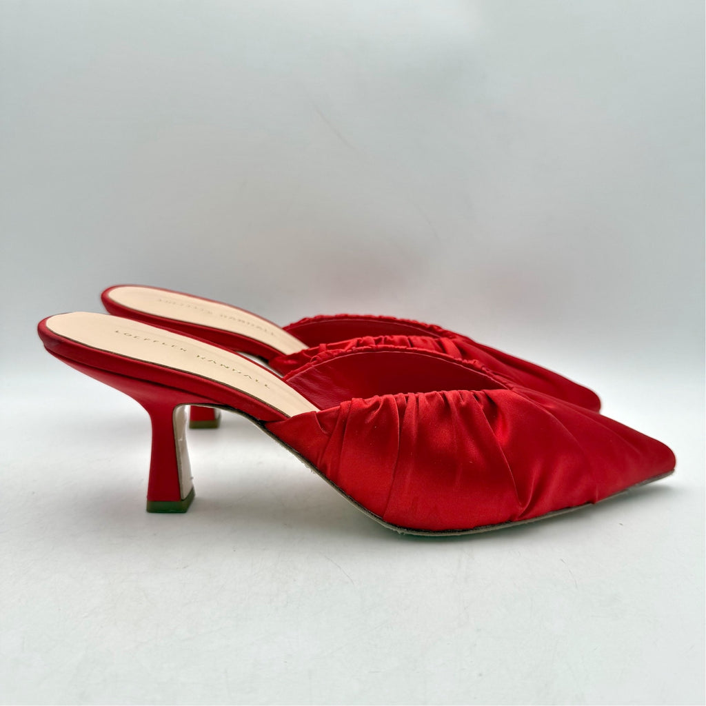 Loeffler Randall Womens Inez Mule Heels US 9 B EU 40 Red Satin NIB