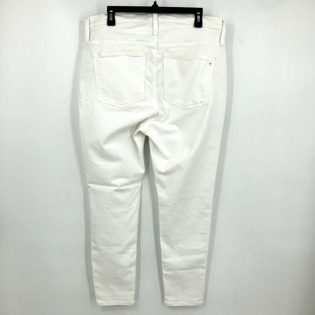Madewell Womens Skinny Crop Jeans Size 33 US 16 Pure White 9" Mid-Rise MD097 NWT